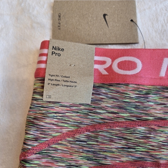 Nike Pro Women's High Rise 3" Training Shorts - HJ6348-629 - XS New Yoga Running - Picture 8 of 10